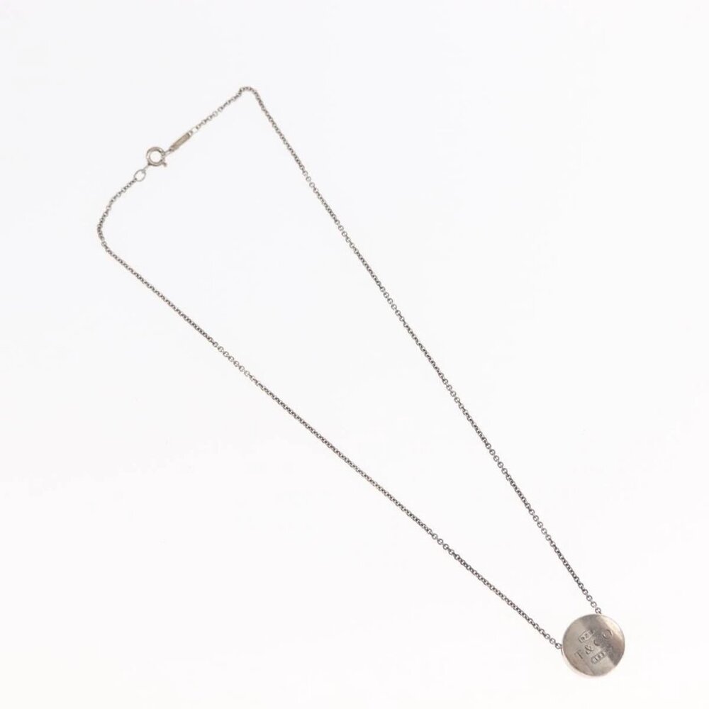 TIFFANY&Co. 1837 Concave Circle Necklace Ag925 Silver Auth SW1646 - Picture 3 of 14
